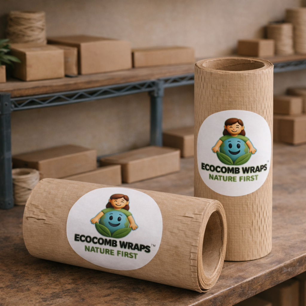 EcoComb Wraps 7" Honeycomb Paper Wrap Roll | Eco-Friendly Bubble Wrap Alternative for Fragile Packaging